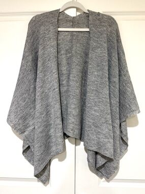 J. Crew Gray Open-Front Knit Metallic sparkle Poncho